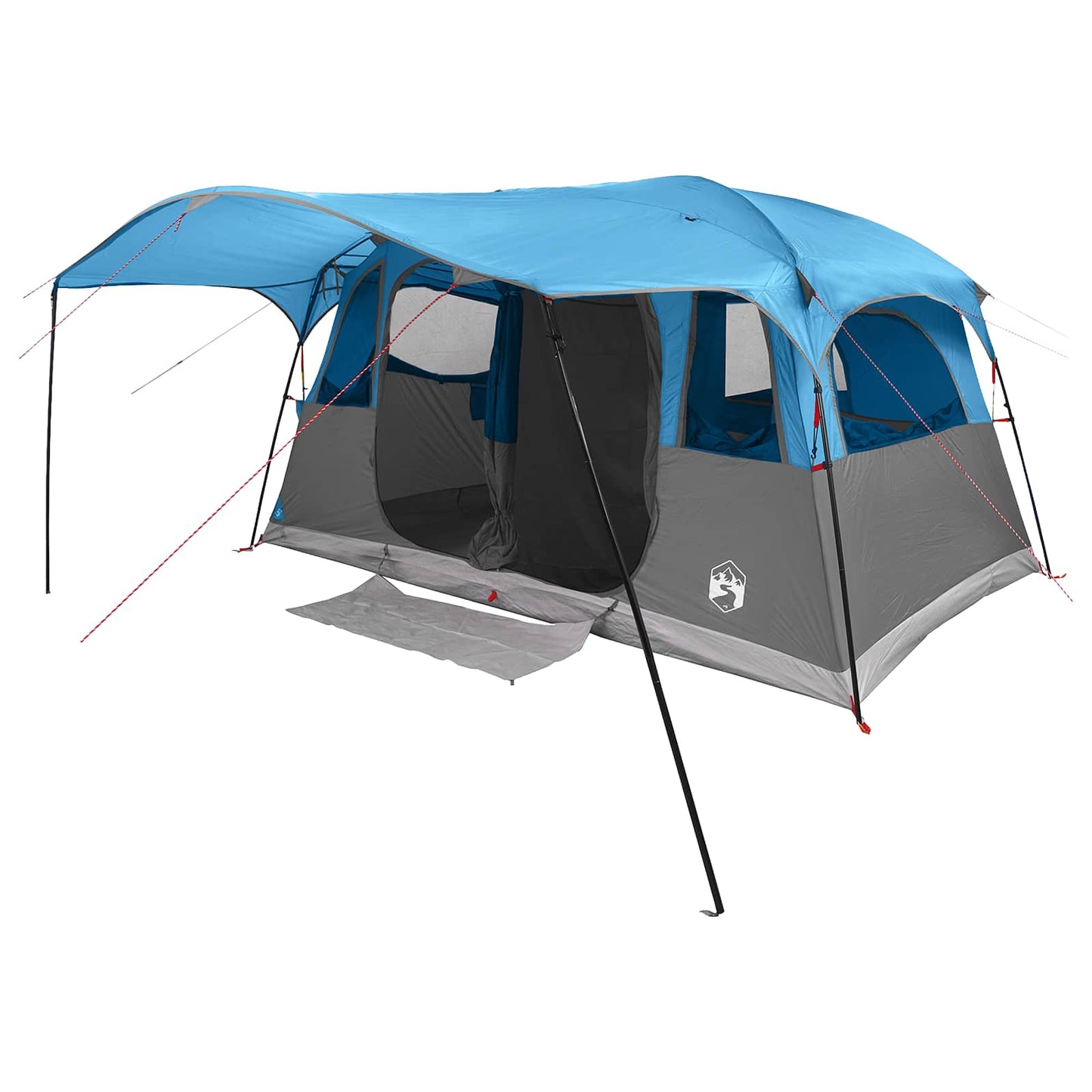 Tunneltent met dak Blauw 366 x 244 x 198 cm Polyester en staal
