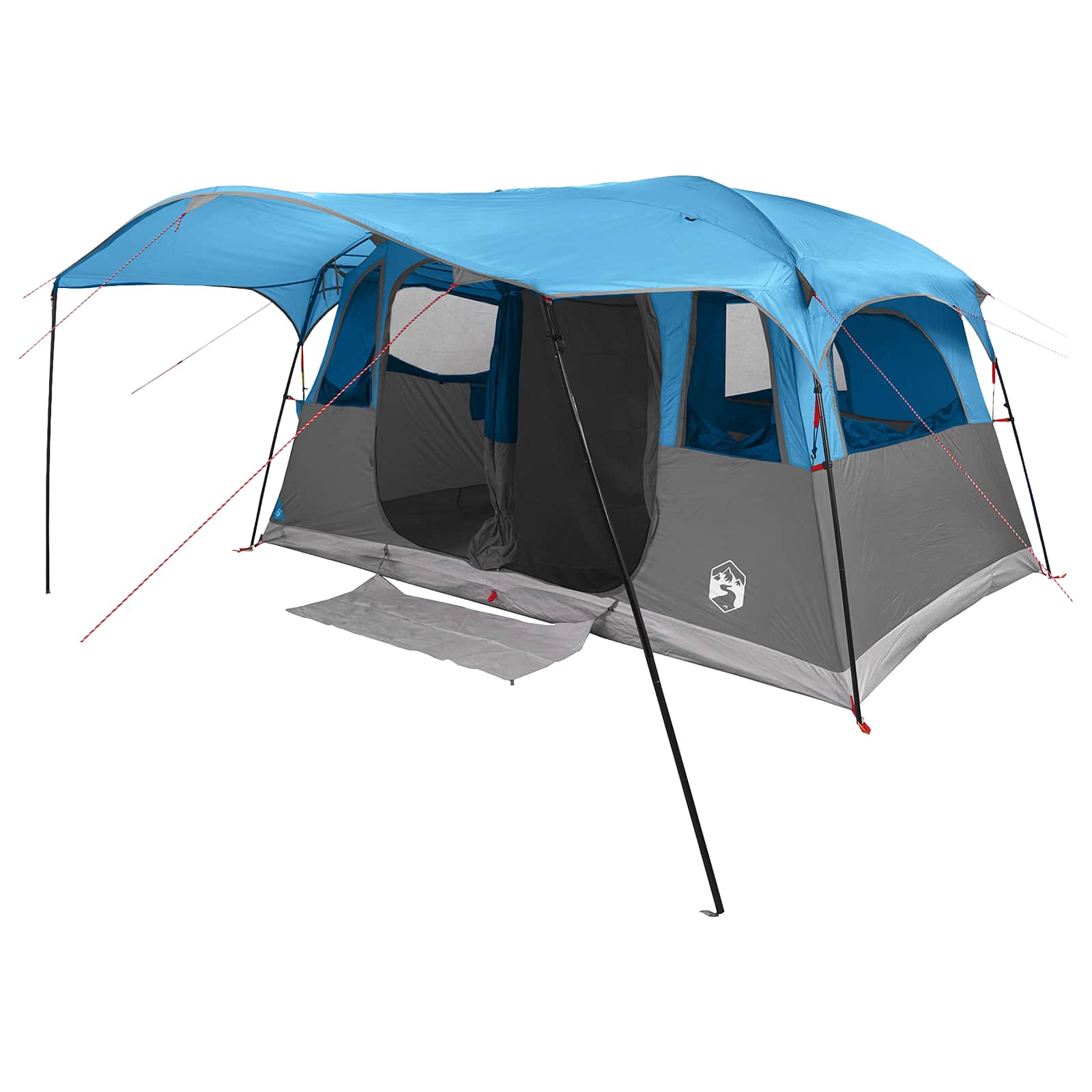 Tunneltent met dak Blauw 366 x 244 x 198 cm Polyester en staal