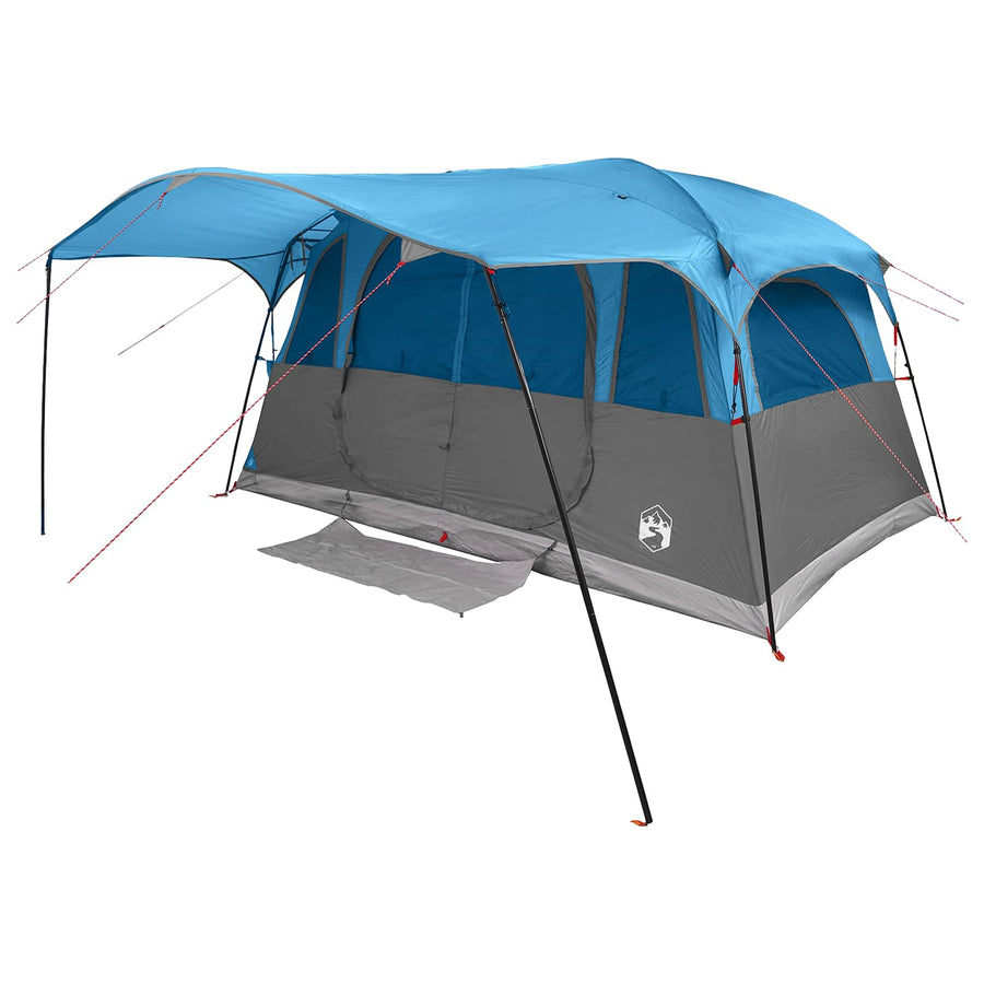 Tunneltent met dak Blauw 366 x 244 x 198 cm Polyester en staal