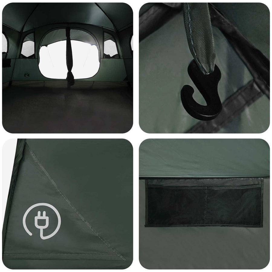 Tunneltent Legergroen 366 x 244 x 198 cm Polyester en staal