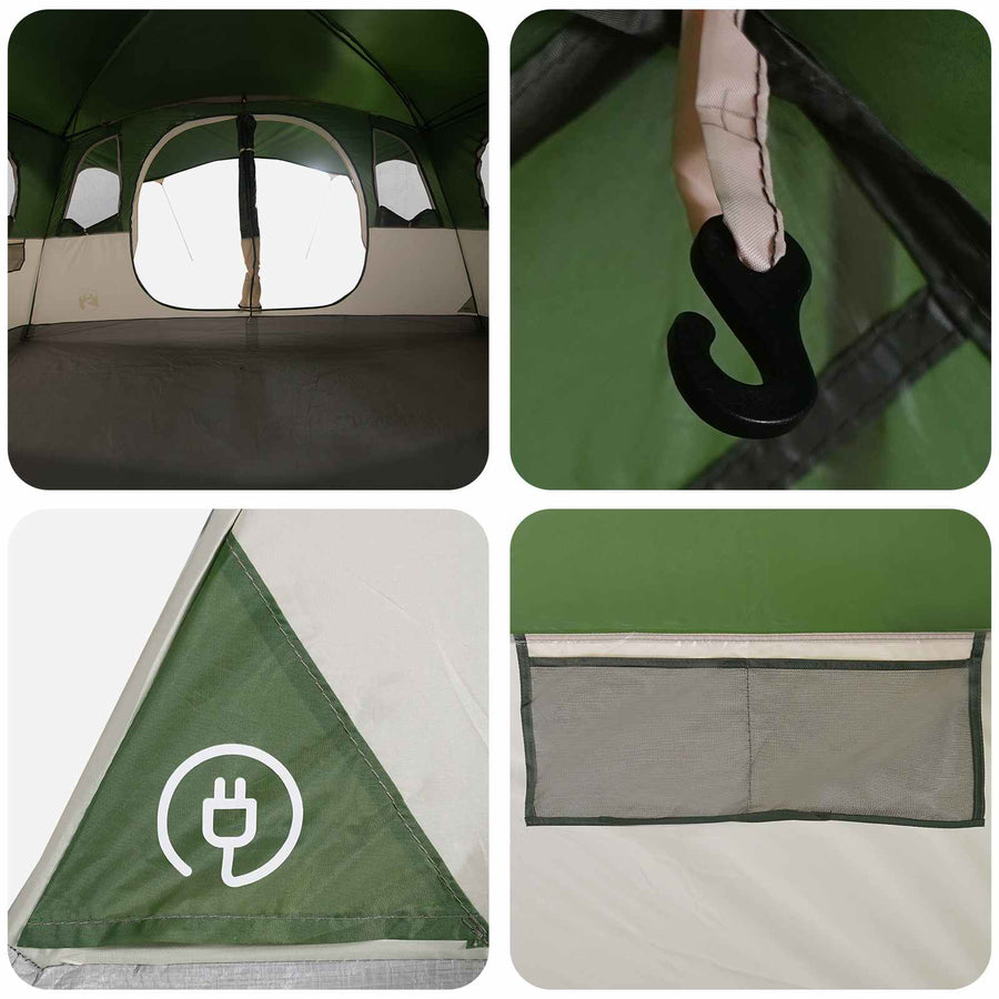 Tunneltent met dak Groen 427 x 305 x 205 cm Polyester en staal