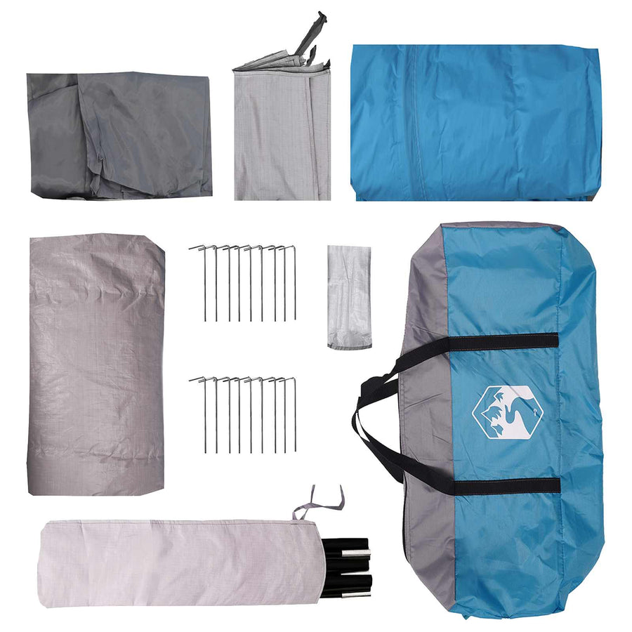 Tunneltent met dak Blauw 427 x 305 x 205 cm Polyester en staal