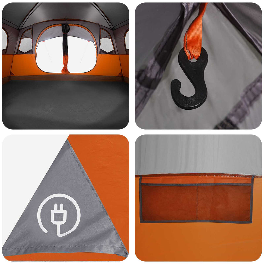 Tunneltent met dak Grijs en Oranje 427 x 305 x 205 cm