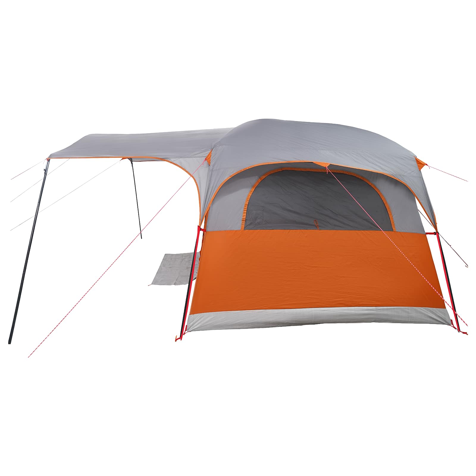 Tunneltent met dak Grijs en Oranje 427 x 305 x 205 cm