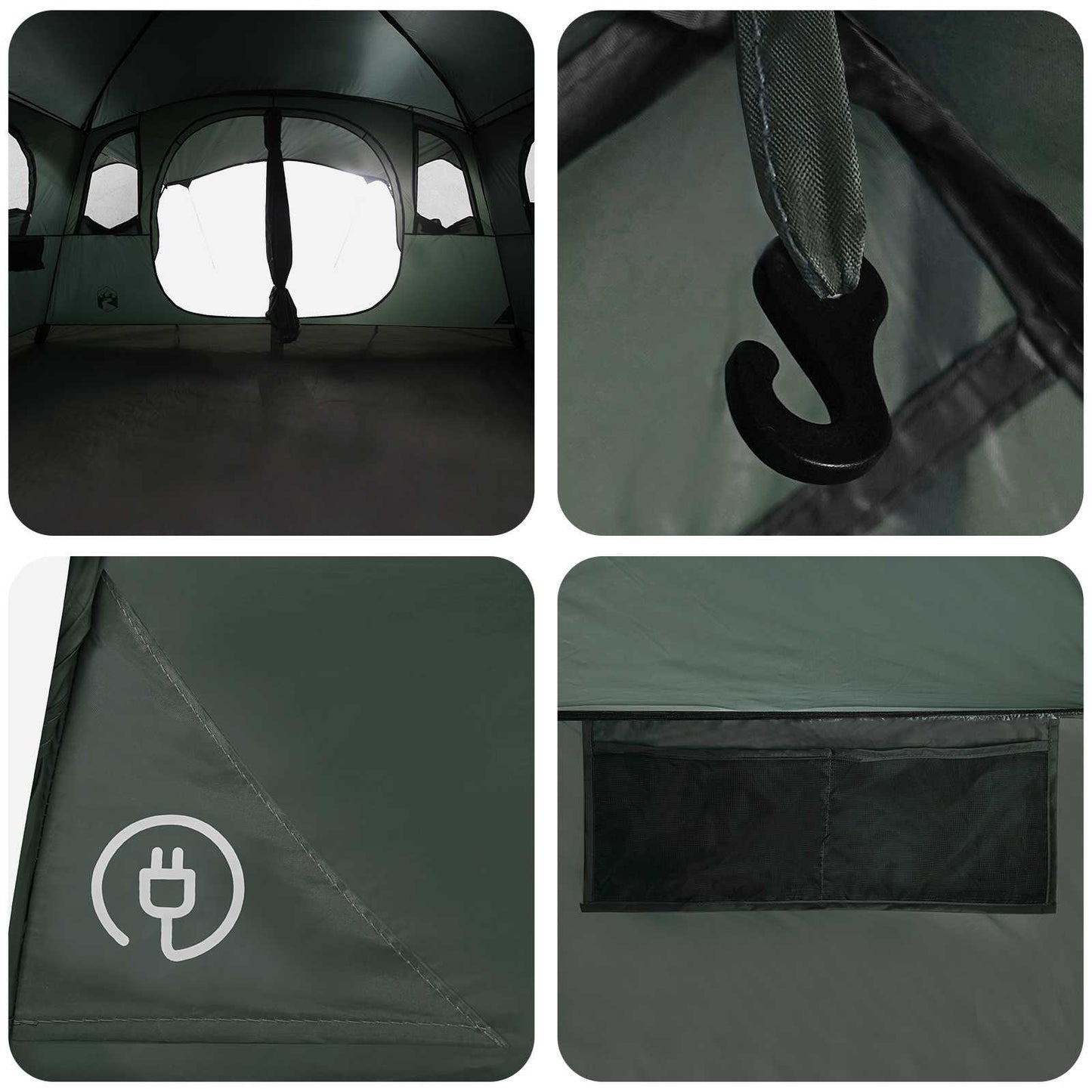 Tunneltent Legergroen 427 x 305 x 205 cm Polyester en staal