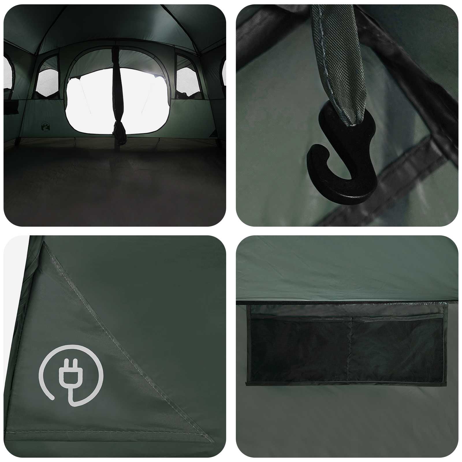 Tunneltent Legergroen 427 x 305 x 205 cm Polyester en staal