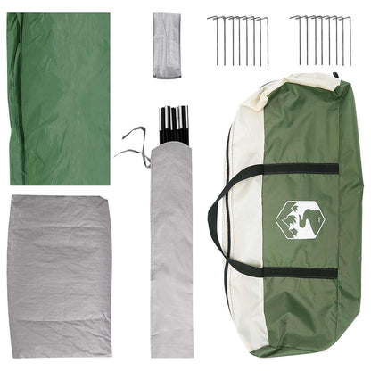 Gezinstent met dak Groen 487 x 340 x 216 cm Polyester en staal