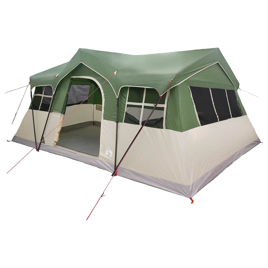 Gezinstent met dak Groen 487 x 340 x 216 cm Polyester en staal