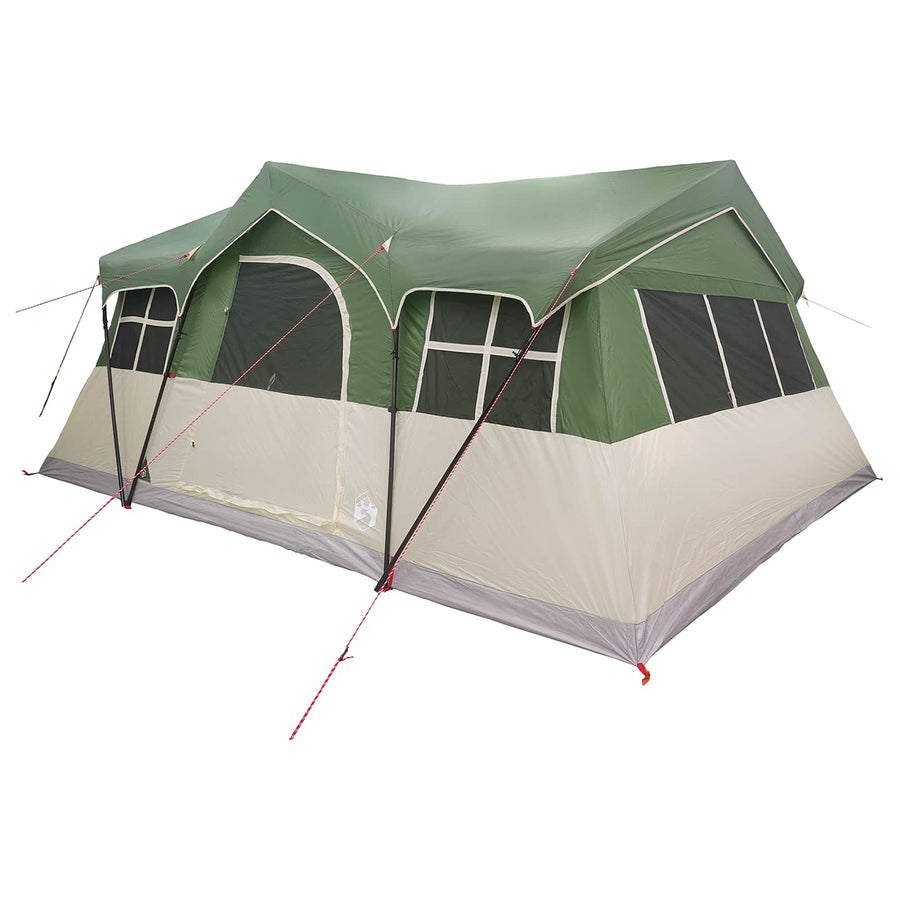 Gezinstent met dak Groen 487 x 340 x 216 cm Polyester en staal