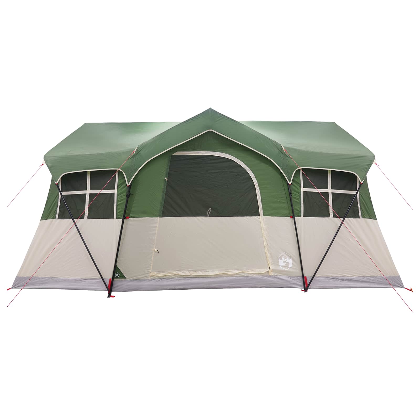 Gezinstent met dak Groen 487 x 340 x 216 cm Polyester en staal