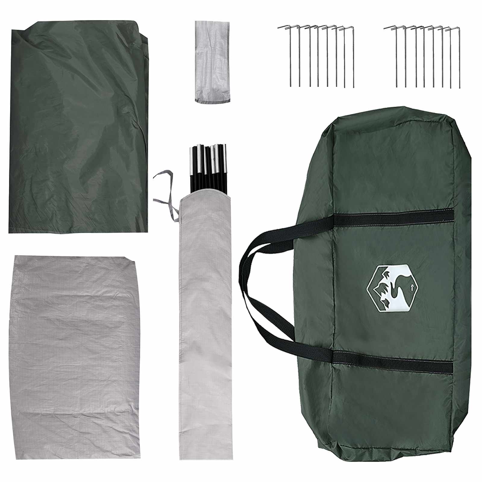 Gezinstent Legergroen 487 x 340 x 216 cm Polyester en staal