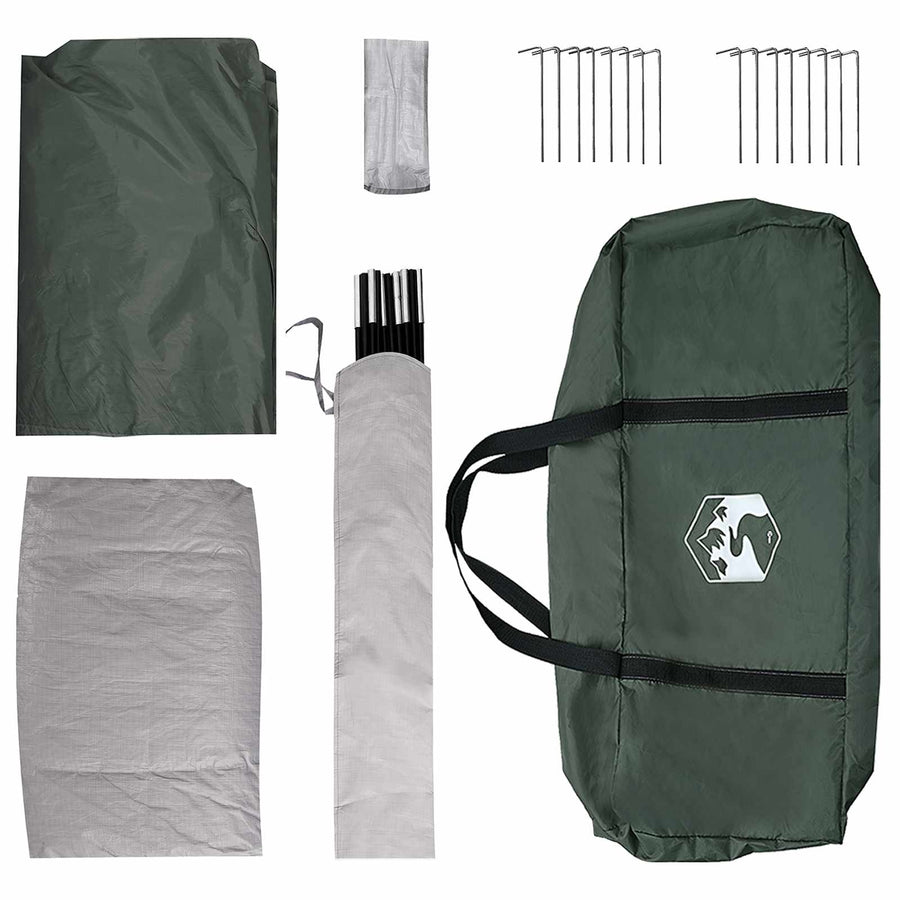 Gezinstent Legergroen 487 x 340 x 216 cm Polyester en staal