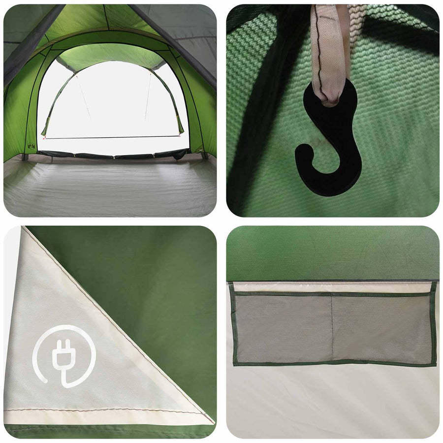 Tunneltent met dak Groen 370 x 275 x 210 cm Polyester en staal