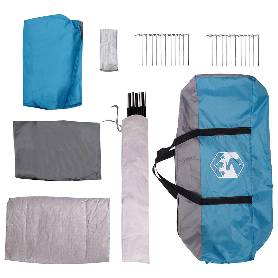 Tunneltent met dak Blauw 370 x 275 x 210 cm Polyester en staal
