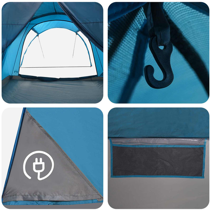 Tunneltent met dak Blauw 370 x 275 x 210 cm Polyester en staal