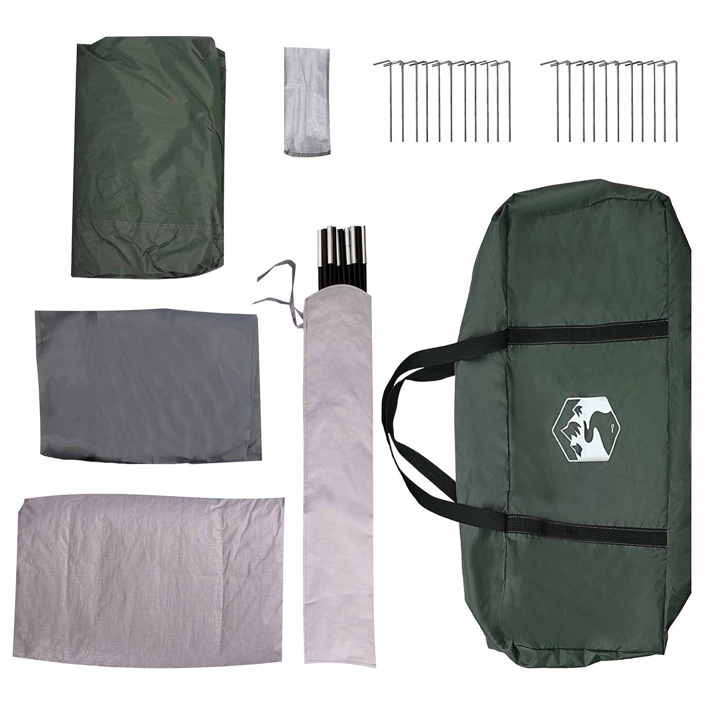 Tunneltent Legergroen 370 x 275 x 210 cm Polyester en staal