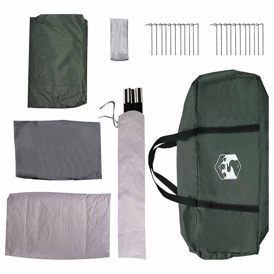 Tunneltent Legergroen 370 x 275 x 210 cm Polyester en staal