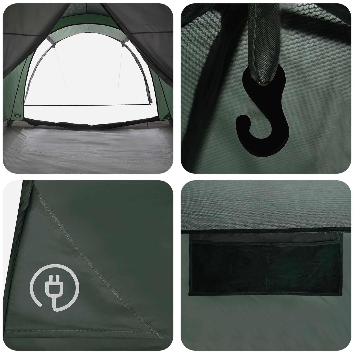 Tunneltent Legergroen 370 x 275 x 210 cm Polyester en staal