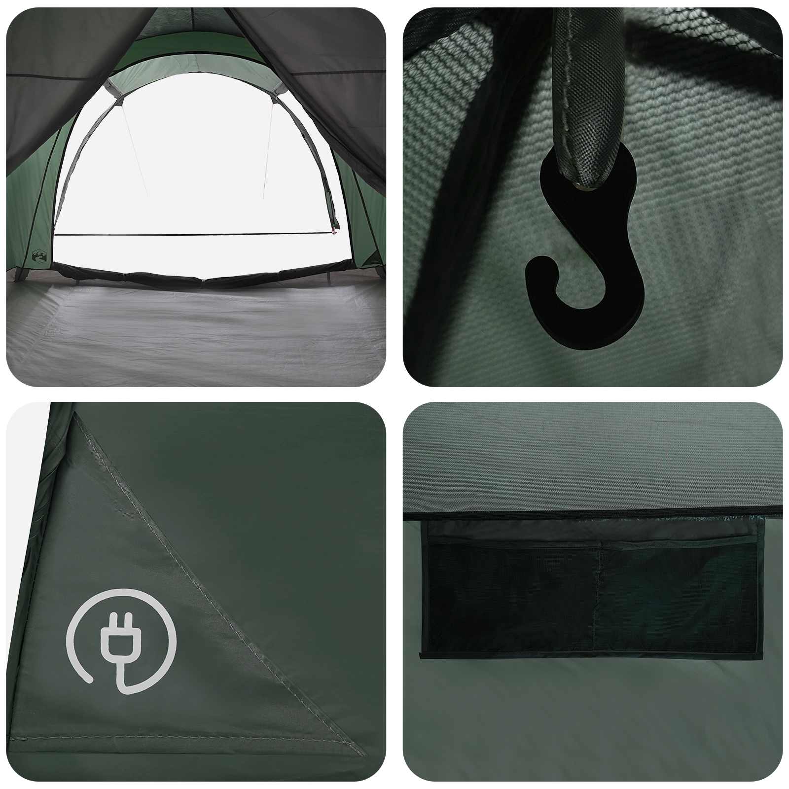 Tunneltent Legergroen 370 x 275 x 210 cm Polyester en staal