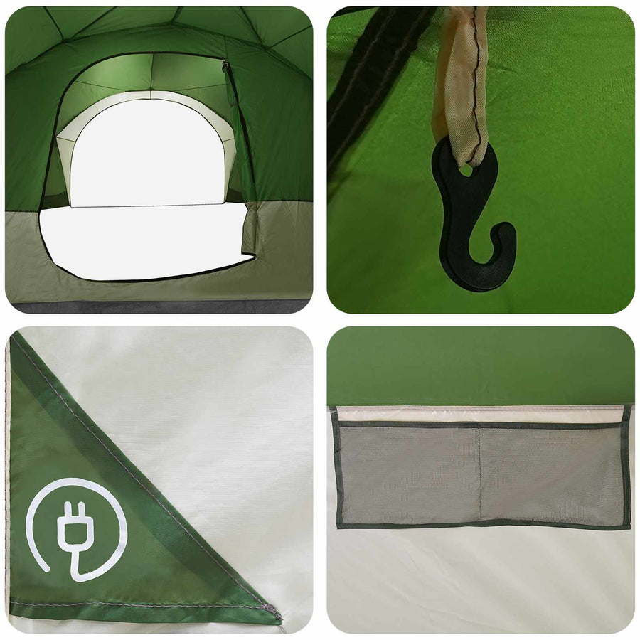 Zijtent met dak Groen 410 x 410 x 250 cm Polyester en staal