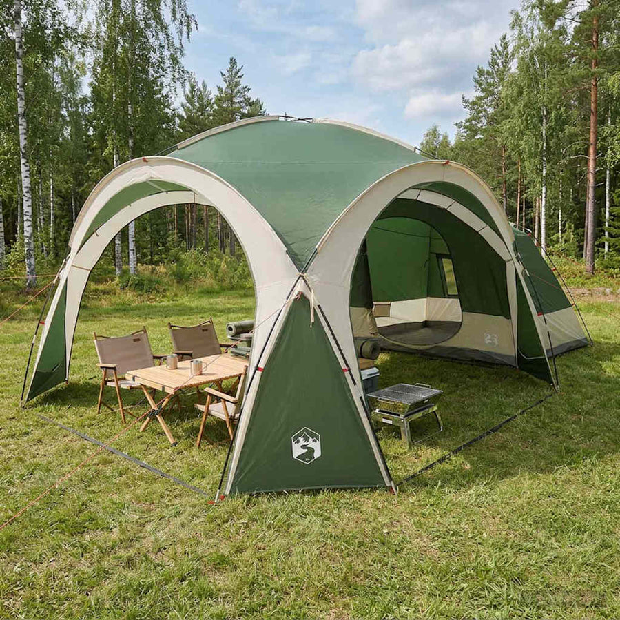 Zijtent met dak Groen 410 x 410 x 250 cm Polyester en staal
