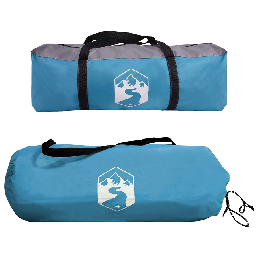 Zijtent met dak Blauw 410 x 410 x 250 cm Polyester en staal