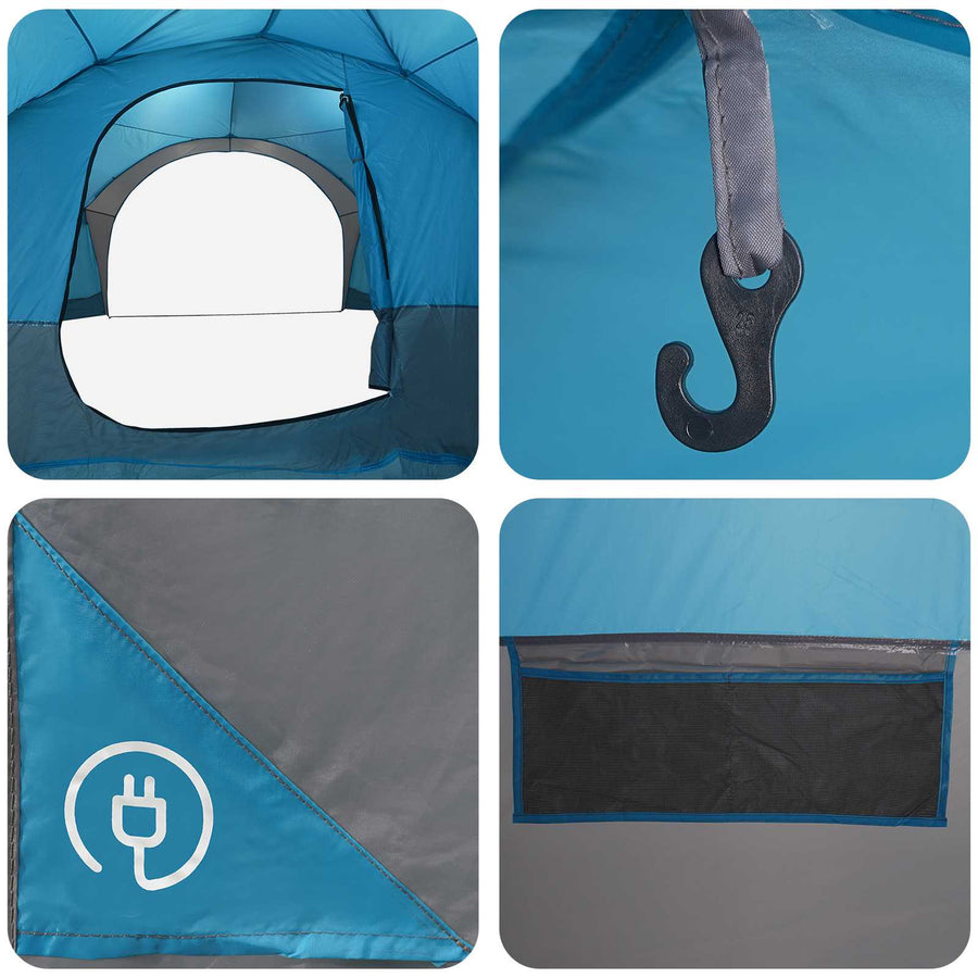 Zijtent met dak Blauw 410 x 410 x 250 cm Polyester en staal
