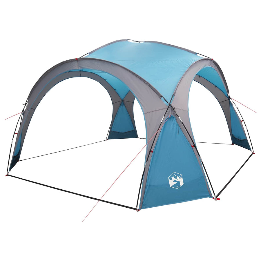 Zijtent met dak Blauw 410 x 410 x 250 cm Polyester en staal