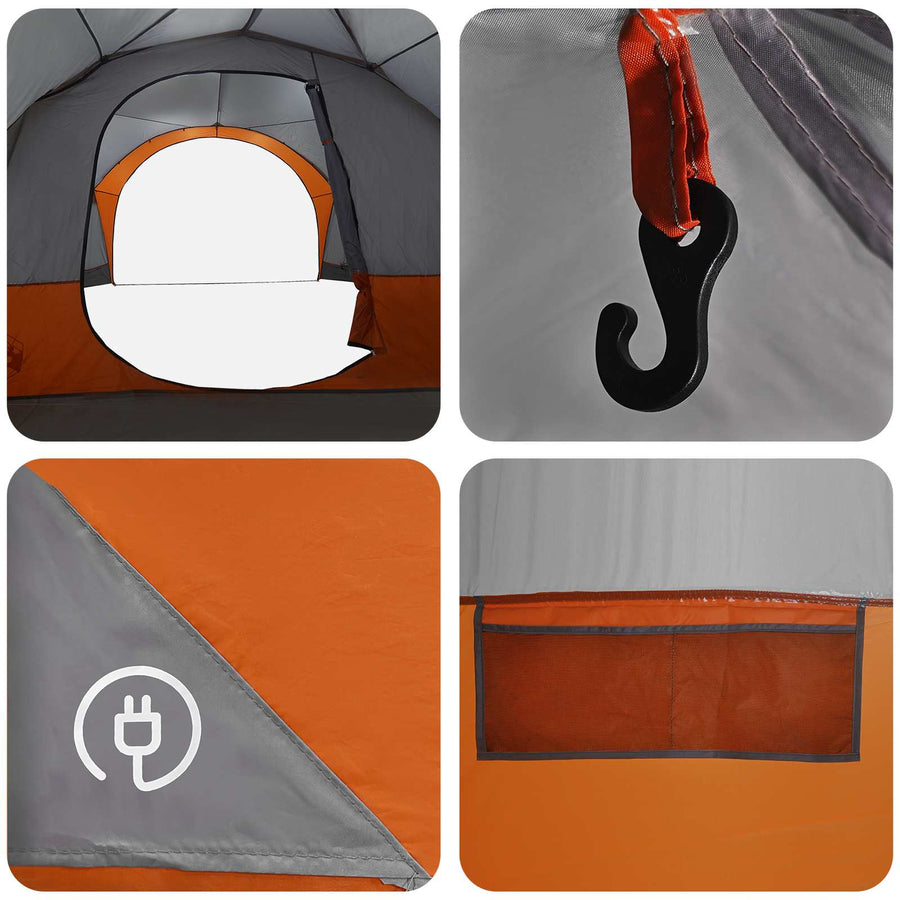 Zijtent Grijs en Oranje 410 x 410 x 250 cm Polyester en staal