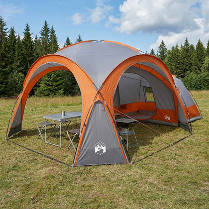 Zijtent Grijs en Oranje 410 x 410 x 250 cm Polyester en staal