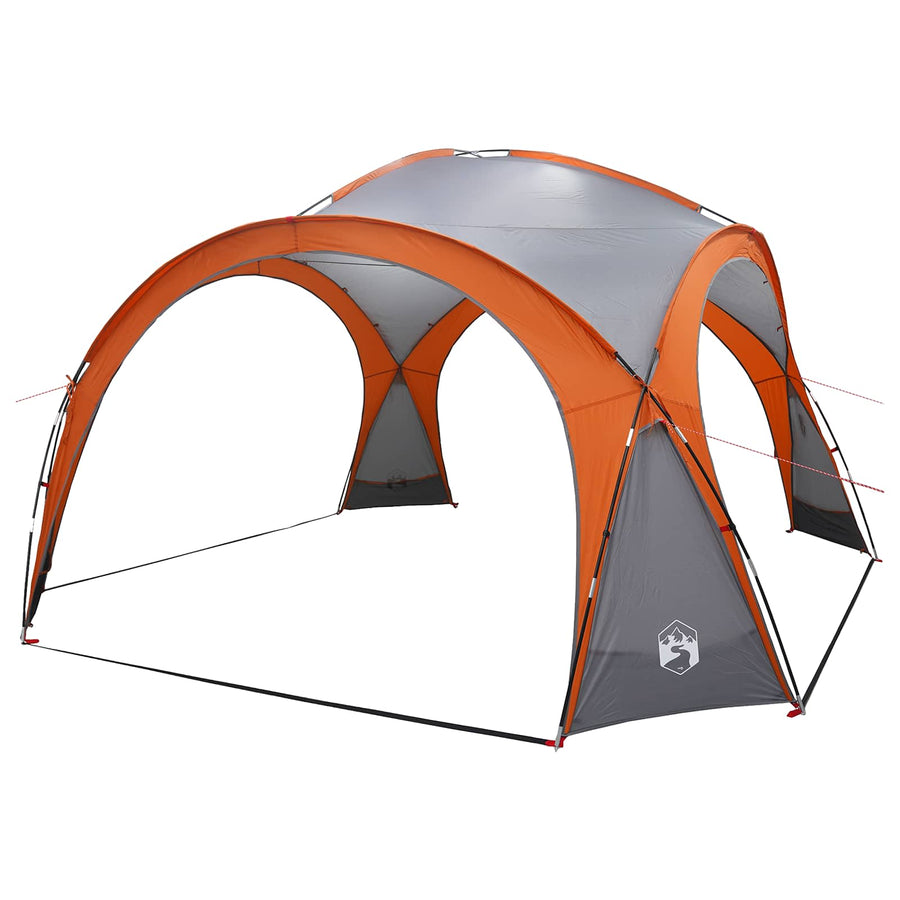 Zijtent Grijs en Oranje 410 x 410 x 250 cm Polyester en staal