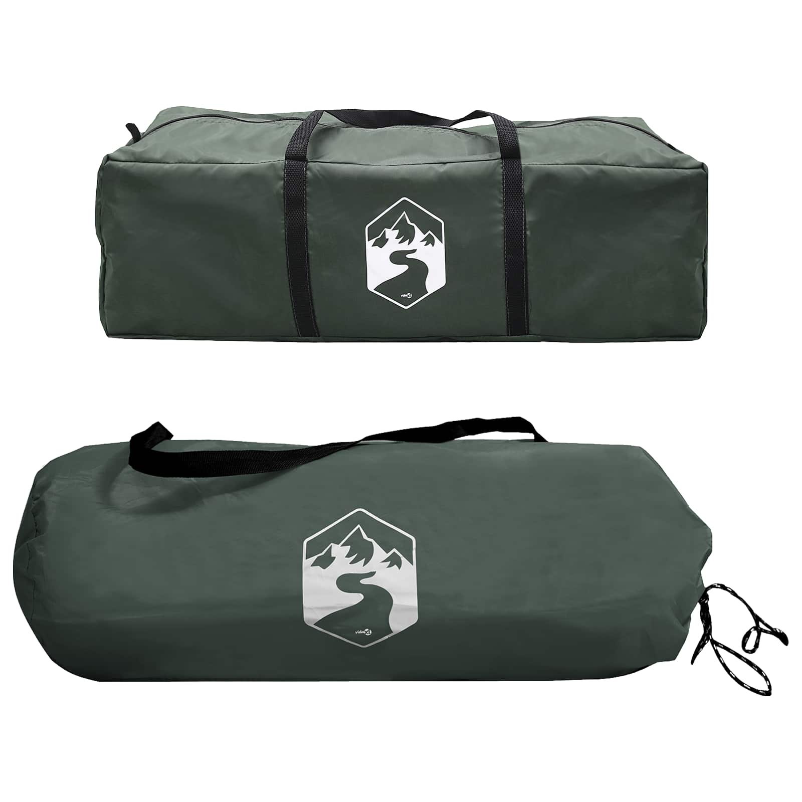 Zijtent Legergroen 410 x 410 x 250 cm Polyester en staal