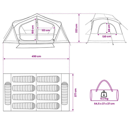 Huisje Tent met dak Blauw 480 x 273 x 205 cm Polyester en staal