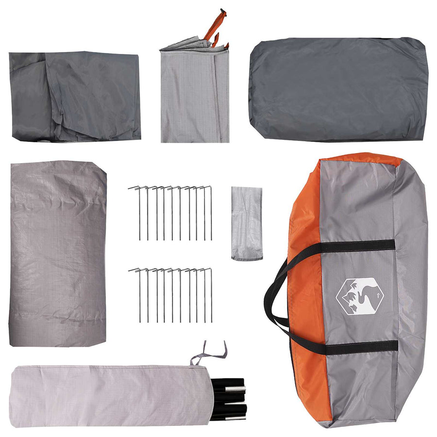 Huisje Tent met dak Grijs en Oranje 480 x 273 x 205 cm
