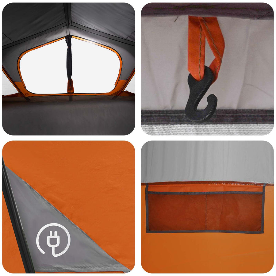 Huisje Tent met dak Grijs en Oranje 480 x 273 x 205 cm