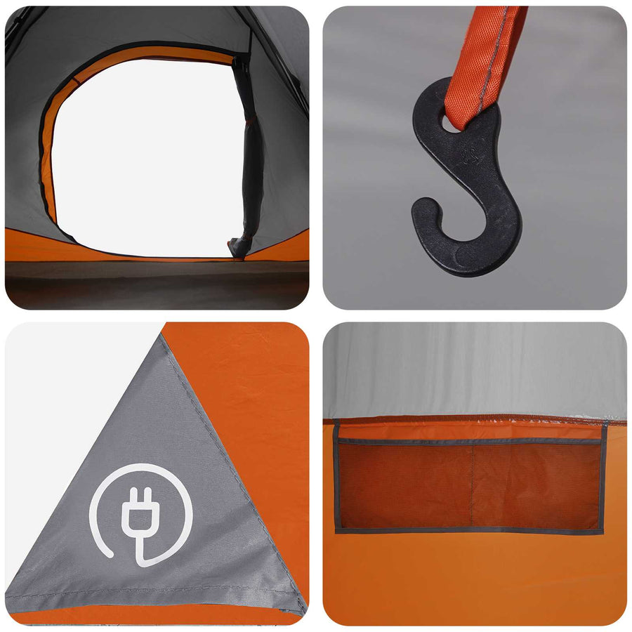 Directe Tent met dak Grijs en Oranje 305 x 215 x 140 cm