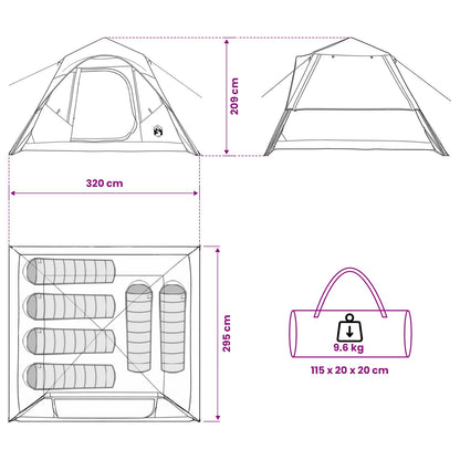 Directe Tent Groen 305 x 275 x 190 cm Polyester en staal