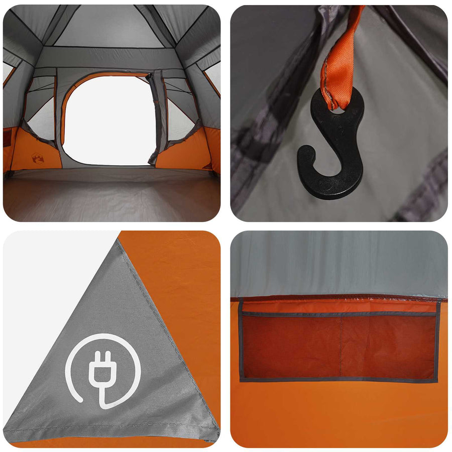 Directe Tent met dak Grijs en Oranje 305 x 275 x 190 cm