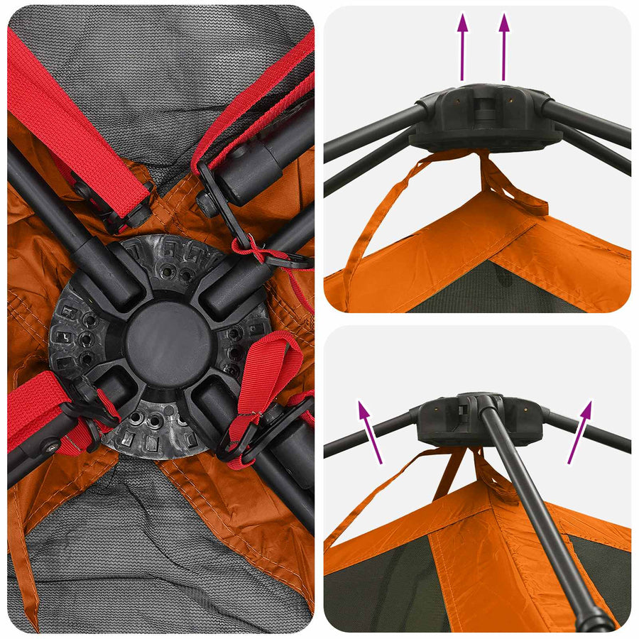 Directe Tent met dak Grijs en Oranje 305 x 275 x 190 cm
