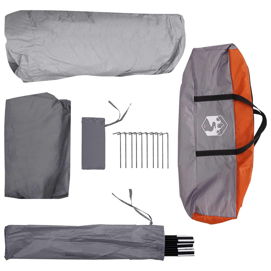 Directe Tent met dak Grijs en Oranje 365 x 380 x 200 cm