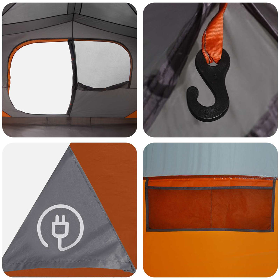 Directe Tent met dak Grijs en Oranje 365 x 280 x 200 cm