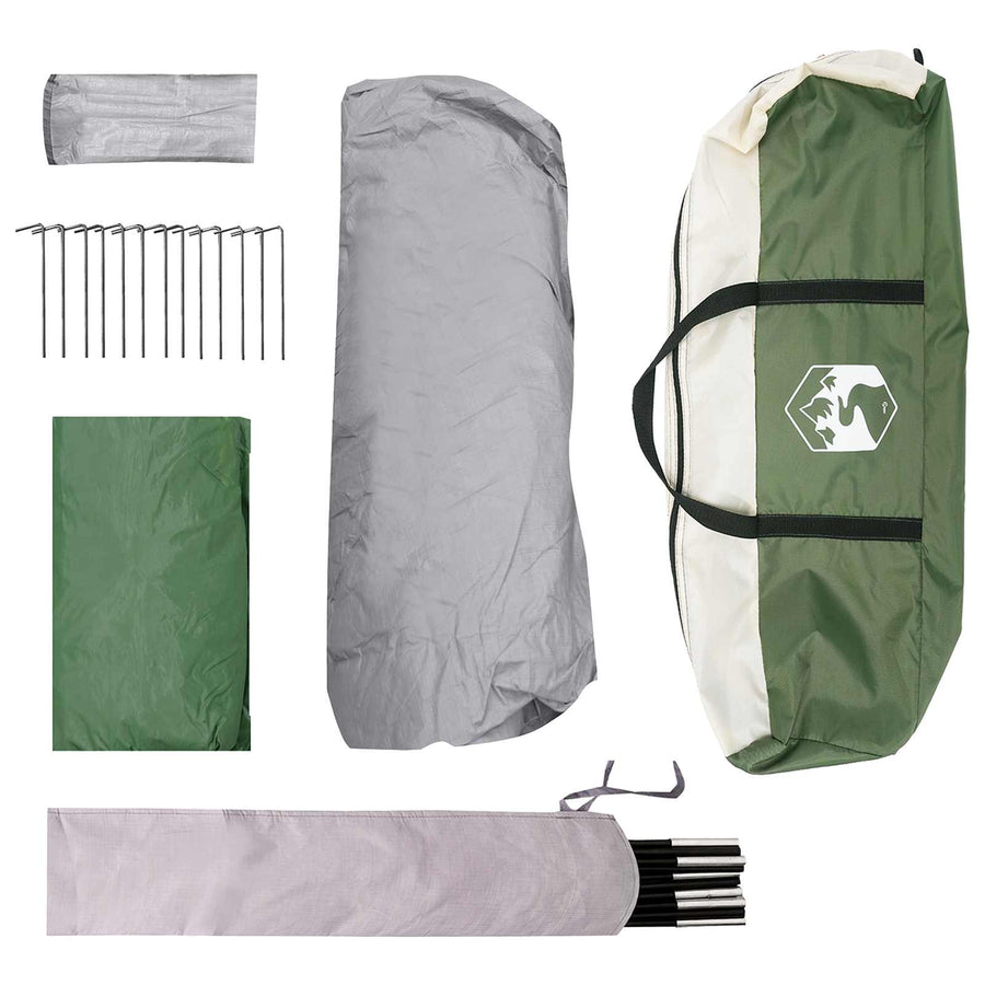 Gezinstent met dak Groen 305 x 275 x 190 cm Polyester en staal