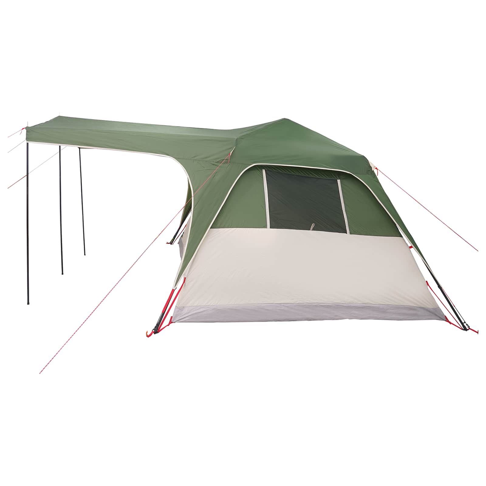 Gezinstent met dak Groen 305 x 275 x 190 cm Polyester en staal