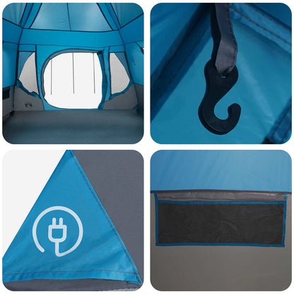 Gezinstent met dak Blauw 305 x 275 x 190 cm Polyester en staal