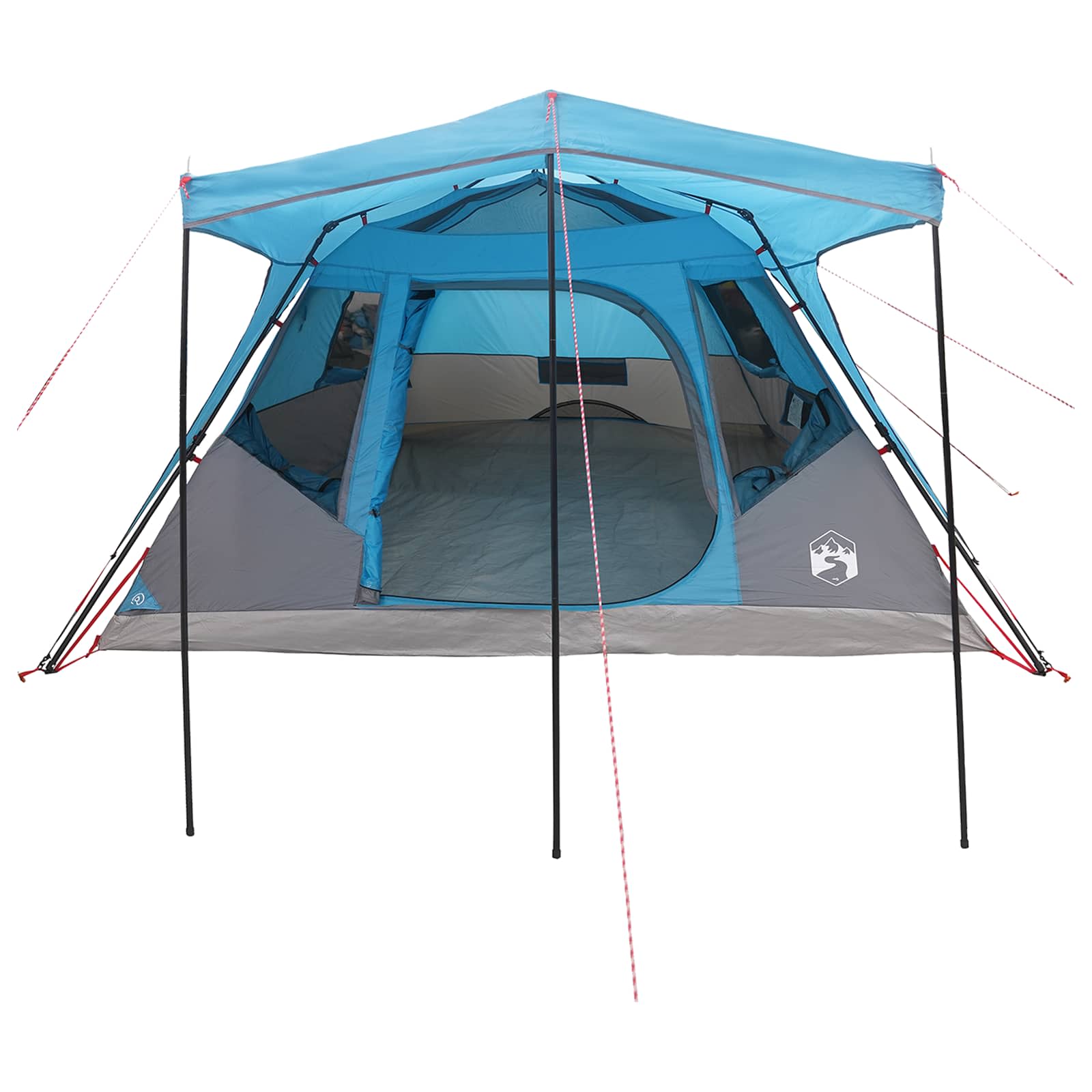 Gezinstent met dak Blauw 305 x 275 x 190 cm Polyester en staal