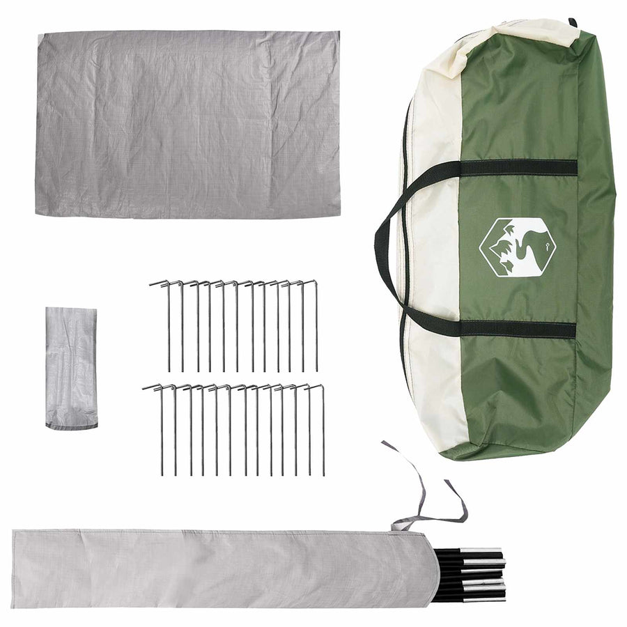 Tipi Tent met dak Groen 700 x 700 x 395 cm Polyester en staal