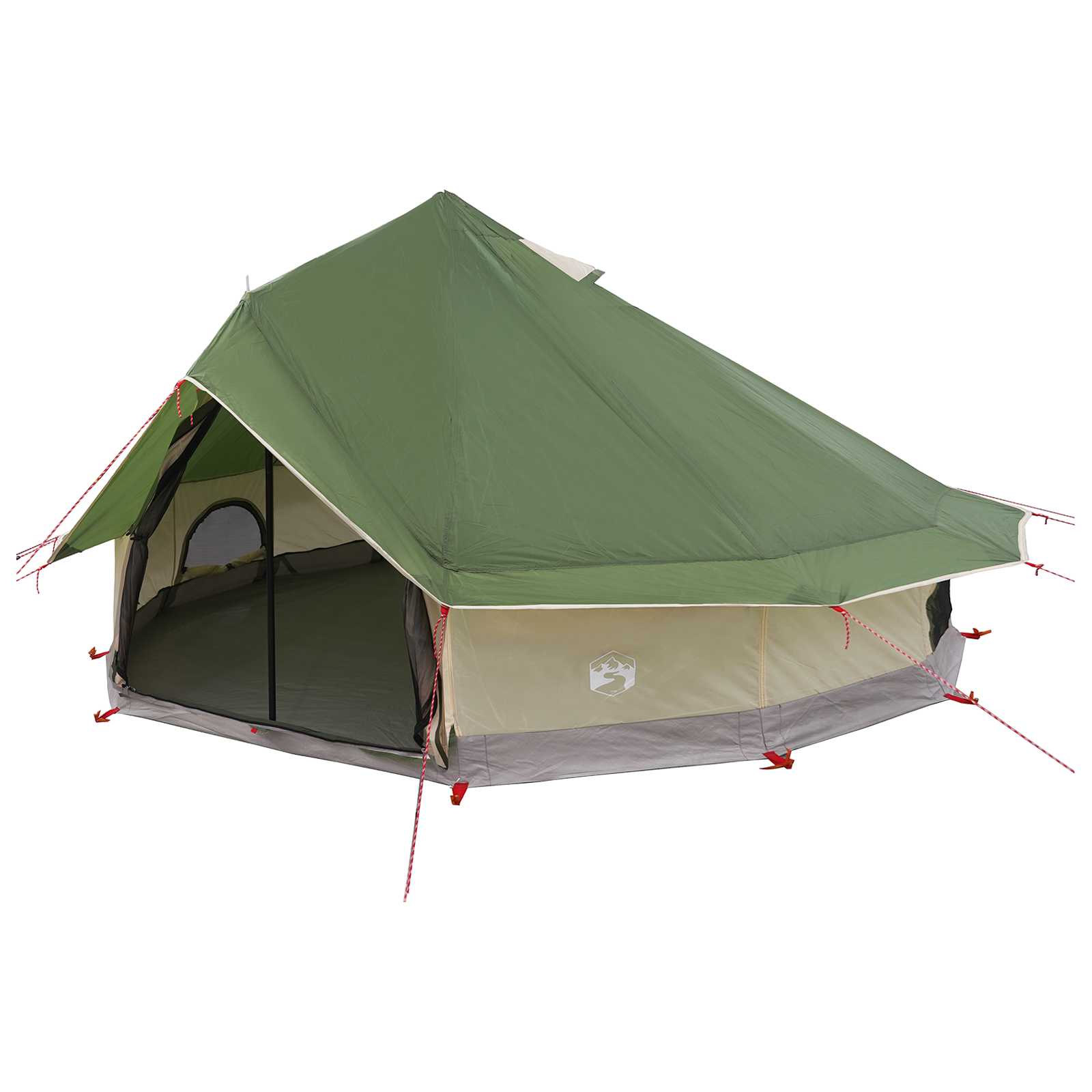 Tipi Tent met dak Groen 700 x 700 x 395 cm Polyester en staal