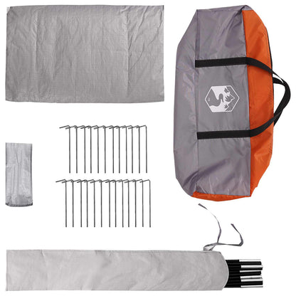 Tipi Tent Grijs en Oranje 700 x 700 x 395 cm Polyester en staal