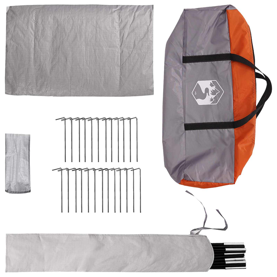 Tipi Tent Grijs en Oranje 700 x 700 x 395 cm Polyester en staal
