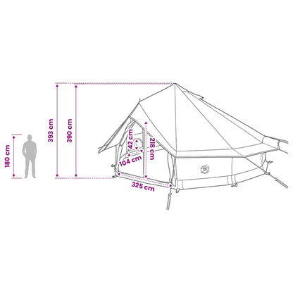 Tipi Tent Grijs en Oranje 700 x 700 x 395 cm Polyester en staal